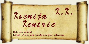 Ksenija Kentrić vizit kartica